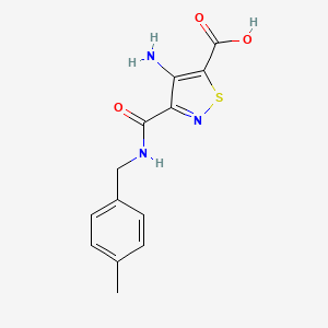 4-Amino-3-[(4-methylbenzyl)carbamoyl]-1,2-thiazole-5-carboxylic acid