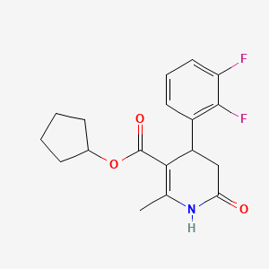 molecular formula C18H19F2NO3 B11438476 Cyclopentyl 4-(2,3-difluorophenyl)-2-methyl-6-oxo-1,4,5,6-tetrahydropyridine-3-carboxylate 