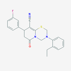 3-(2-ethylphenyl)-8-(3-fluorophenyl)-6-oxo-3,4,7,8-tetrahydro-2H,6H-pyrido[2,1-b][1,3,5]thiadiazine-9-carbonitrile