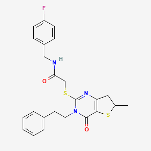 N-(4-fluorobenzyl)-2-((6-methyl-4-oxo-3-phenethyl-3,4,6,7-tetrahydrothieno[3,2-d]pyrimidin-2-yl)thio)acetamide