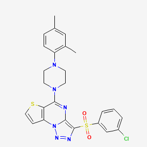 10-(3-Chlorophenyl)sulfonyl-7-[4-(2,4-dimethylphenyl)piperazin-1-yl]-5-thia-1,8,11,12-tetrazatricyclo[7.3.0.02,6]dodeca-2(6),3,7,9,11-pentaene