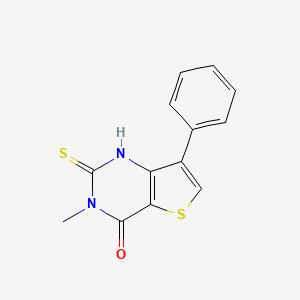 molecular formula C13H10N2OS2 B11438534 3-methyl-7-phenyl-2-thioxo-2,3-dihydrothieno[3,2-d]pyrimidin-4(1H)-one 