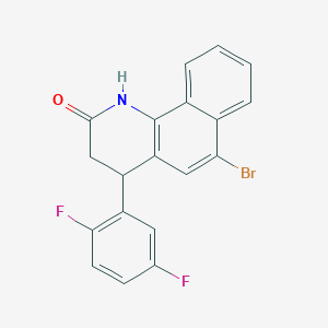 molecular formula C19H12BrF2NO B11438557 6-bromo-4-(2,5-difluorophenyl)-3,4-dihydrobenzo[h]quinolin-2(1H)-one 