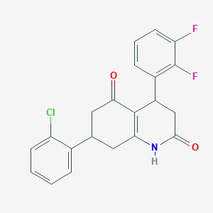 7-(2-chlorophenyl)-4-(2,3-difluorophenyl)-4,6,7,8-tetrahydroquinoline-2,5(1H,3H)-dione