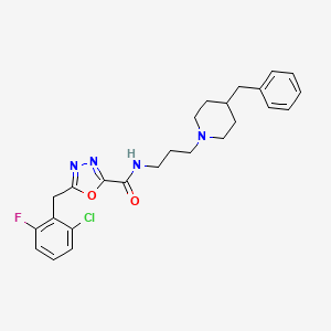 N-[3-(4-benzylpiperidin-1-yl)propyl]-5-[(2-chloro-6-fluorophenyl)methyl]-1,3,4-oxadiazole-2-carboxamide