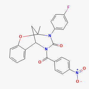 3-(4-fluorophenyl)-2-methyl-5-(4-nitrobenzoyl)-2,3,5,6-tetrahydro-4H-2,6-methano-1,3,5-benzoxadiazocin-4-one