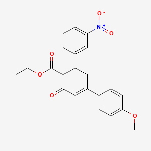 Ethyl 4-(4-methoxyphenyl)-6-(3-nitrophenyl)-2-oxocyclohex-3-ene-1-carboxylate