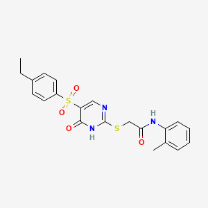 2-({5-[(4-ethylphenyl)sulfonyl]-6-oxo-1,6-dihydropyrimidin-2-yl}sulfanyl)-N-(2-methylphenyl)acetamide