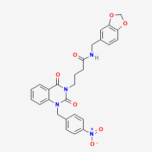 N-(1,3-benzodioxol-5-ylmethyl)-4-[1-(4-nitrobenzyl)-2,4-dioxo-1,4-dihydroquinazolin-3(2H)-yl]butanamide