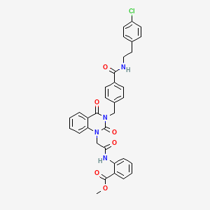 methyl 2-(2-(3-(4-((4-chlorophenethyl)carbamoyl)benzyl)-2,4-dioxo-3,4-dihydroquinazolin-1(2H)-yl)acetamido)benzoate