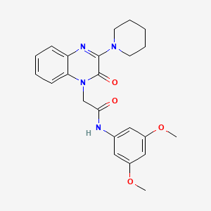 N-(3,5-dimethoxyphenyl)-2-[2-oxo-3-(piperidin-1-yl)quinoxalin-1(2H)-yl]acetamide