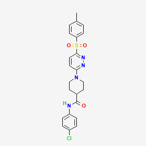 molecular formula C23H23ClN4O3S B11438739 N-(4-chlorophenyl)-1-(6-tosylpyridazin-3-yl)piperidine-4-carboxamide 