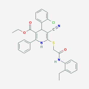 Ethyl 4-(2-chlorophenyl)-5-cyano-6-({2-[(2-ethylphenyl)amino]-2-oxoethyl}sulfanyl)-2-phenyl-1,4-dihydropyridine-3-carboxylate