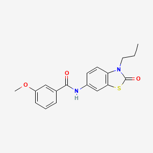 molecular formula C18H18N2O3S B11438748 3-methoxy-N-(2-oxo-3-propyl-2,3-dihydro-1,3-benzothiazol-6-yl)benzamide 