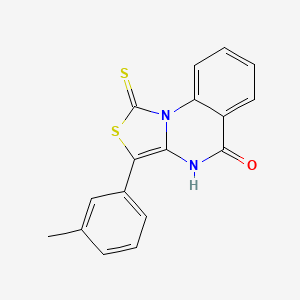 3-(3-methylphenyl)-1-sulfanylidene-1H,4H,5H-[1,3]thiazolo[3,4-a]quinazolin-5-one