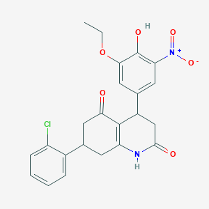 7-(2-chlorophenyl)-4-(3-ethoxy-4-hydroxy-5-nitrophenyl)-4,6,7,8-tetrahydroquinoline-2,5(1H,3H)-dione