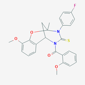 [3-(4-fluorophenyl)-10-methoxy-2-methyl-4-thioxo-3,4-dihydro-2H-2,6-methano-1,3,5-benzoxadiazocin-5(6H)-yl](2-methoxyphenyl)methanone