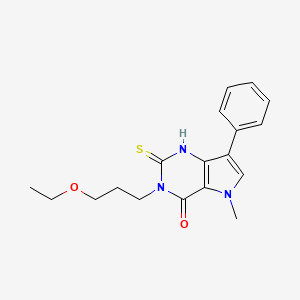 3-(3-ethoxypropyl)-5-methyl-7-phenyl-2-sulfanyl-3,5-dihydro-4H-pyrrolo[3,2-d]pyrimidin-4-one