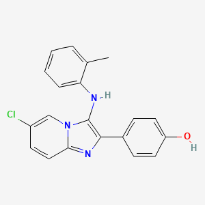 molecular formula C20H16ClN3O B11438825 4-{6-Chloro-3-[(2-methylphenyl)amino]imidazo[1,2-a]pyridin-2-yl}phenol 