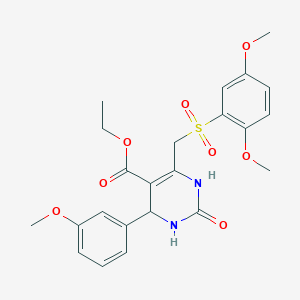 molecular formula C23H26N2O8S B11438843 Ethyl 6-[(2,5-dimethoxybenzenesulfonyl)methyl]-4-(3-methoxyphenyl)-2-oxo-1,2,3,4-tetrahydropyrimidine-5-carboxylate 