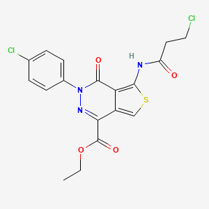 Ethyl 3-(4-chlorophenyl)-5-(3-chloropropanamido)-4-oxo-3,4-dihydrothieno[3,4-d]pyridazine-1-carboxylate