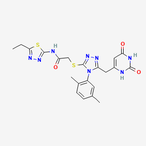 2-((4-(2,5-dimethylphenyl)-5-((2,6-dioxo-1,2,3,6-tetrahydropyrimidin-4-yl)methyl)-4H-1,2,4-triazol-3-yl)thio)-N-(5-ethyl-1,3,4-thiadiazol-2-yl)acetamide