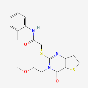 2-((3-(2-methoxyethyl)-4-oxo-3,4,6,7-tetrahydrothieno[3,2-d]pyrimidin-2-yl)thio)-N-(o-tolyl)acetamide