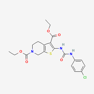 molecular formula C20H22ClN3O5S B11438915 diethyl 2-{[(4-chlorophenyl)carbamoyl]amino}-4,7-dihydrothieno[2,3-c]pyridine-3,6(5H)-dicarboxylate 