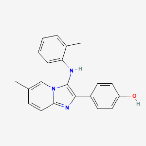 4-{6-Methyl-3-[(2-methylphenyl)amino]imidazo[1,2-a]pyridin-2-yl}phenol