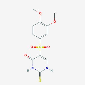 molecular formula C12H12N2O5S2 B11438948 5-[(3,4-dimethoxyphenyl)sulfonyl]-2-thioxo-2,3-dihydropyrimidin-4(1H)-one 