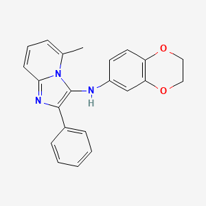 molecular formula C22H19N3O2 B11438970 N-(2,3-dihydro-1,4-benzodioxin-6-yl)-5-methyl-2-phenylimidazo[1,2-a]pyridin-3-amine 