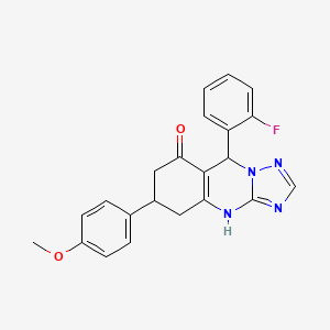 9-(2-Fluorophenyl)-6-(4-methoxyphenyl)-5,6,7,9-tetrahydro[1,2,4]triazolo[5,1-b]quinazolin-8-ol