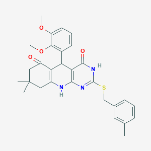 5-(2,3-dimethoxyphenyl)-8,8-dimethyl-2-[(3-methylbenzyl)sulfanyl]-5,8,9,10-tetrahydropyrimido[4,5-b]quinoline-4,6(3H,7H)-dione