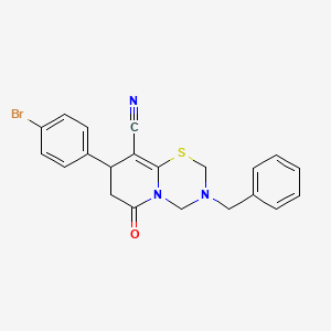 molecular formula C21H18BrN3OS B11439014 3-benzyl-8-(4-bromophenyl)-6-oxo-3,4,7,8-tetrahydro-2H,6H-pyrido[2,1-b][1,3,5]thiadiazine-9-carbonitrile 