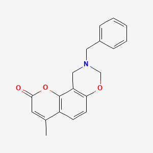 9-benzyl-4-methyl-9,10-dihydro-2H,8H-chromeno[8,7-e][1,3]oxazin-2-one