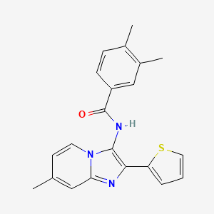 3,4-Dimethyl-N-[7-methyl-2-(thiophen-2-YL)imidazo[1,2-A]pyridin-3-YL]benzamide