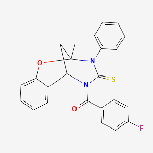 (4-fluorophenyl)(2-methyl-3-phenyl-4-thioxo-3,4-dihydro-2H-2,6-methano-1,3,5-benzoxadiazocin-5(6H)-yl)methanone