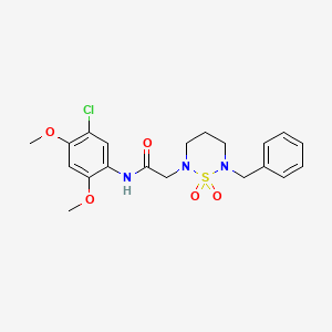 molecular formula C20H24ClN3O5S B11439042 2-(6-benzyl-1,1-dioxido-1,2,6-thiadiazinan-2-yl)-N-(5-chloro-2,4-dimethoxyphenyl)acetamide 