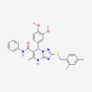 7-(3,4-dimethoxyphenyl)-2-[(2,4-dimethylbenzyl)sulfanyl]-5-methyl-N-phenyl-4,7-dihydro[1,2,4]triazolo[1,5-a]pyrimidine-6-carboxamide