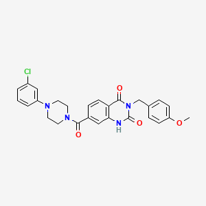 7-(4-(3-chlorophenyl)piperazine-1-carbonyl)-3-(4-methoxybenzyl)quinazoline-2,4(1H,3H)-dione