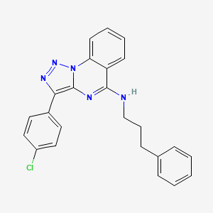 molecular formula C24H20ClN5 B11439063 3-(4-Chlorophenyl)-N-(3-phenylpropyl)-[1,2,3]triazolo[1,5-A]quinazolin-5-amine 