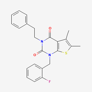 1-[(2-fluorophenyl)methyl]-5,6-dimethyl-3-(2-phenylethyl)-1H,2H,3H,4H-thieno[2,3-d]pyrimidine-2,4-dione