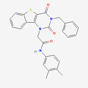 2-(3-benzyl-2,4-dioxo-3,4-dihydro[1]benzothieno[3,2-d]pyrimidin-1(2H)-yl)-N-(3,4-dimethylphenyl)acetamide