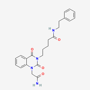 5-[1-(2-amino-2-oxoethyl)-2,4-dioxo-1,4-dihydroquinazolin-3(2H)-yl]-N-(2-phenylethyl)pentanamide