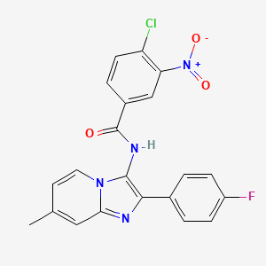 4-chloro-N-[2-(4-fluorophenyl)-7-methylimidazo[1,2-a]pyridin-3-yl]-3-nitrobenzamide