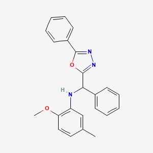 2-methoxy-5-methyl-N-[phenyl(5-phenyl-1,3,4-oxadiazol-2-yl)methyl]aniline