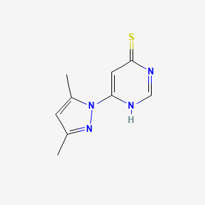 molecular formula C9H10N4S B11439169 6-(3,5-dimethyl-1H-pyrazol-1-yl)pyrimidine-4(3H)-thione 