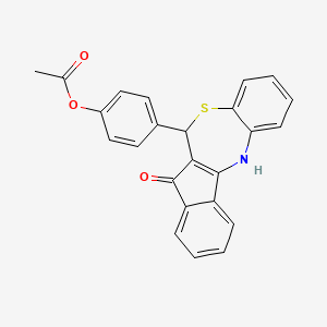 molecular formula C24H17NO3S B11439177 4-(5-hydroxy-6H-benzo[b]indeno[1,2-e][1,4]thiazepin-6-yl)phenyl acetate 