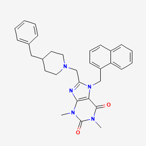 8-[(4-Benzylpiperidin-1-yl)methyl]-1,3-dimethyl-7-(naphthalen-1-ylmethyl)purine-2,6-dione