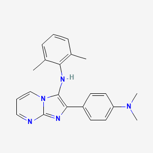 molecular formula C22H23N5 B11439199 2-[4-(dimethylamino)phenyl]-N-(2,6-dimethylphenyl)imidazo[1,2-a]pyrimidin-3-amine 